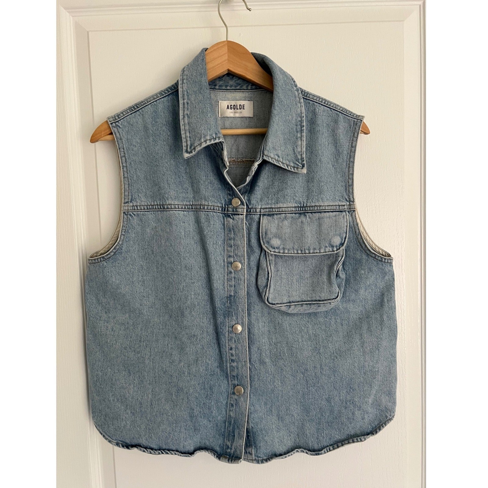 Agolde 100% Organic Cotton Womens Denim Vest Y2K Indie Sleaze Western Size M