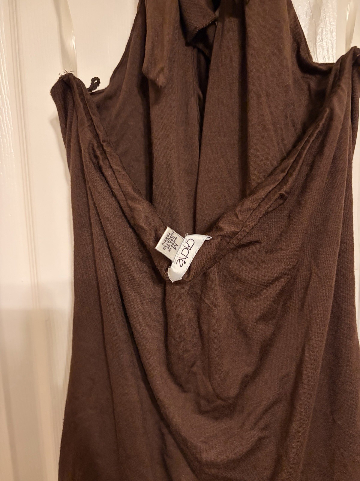 Vintage Cache Halter Blouse Brown Size Medium Made In USA 90s Y2k