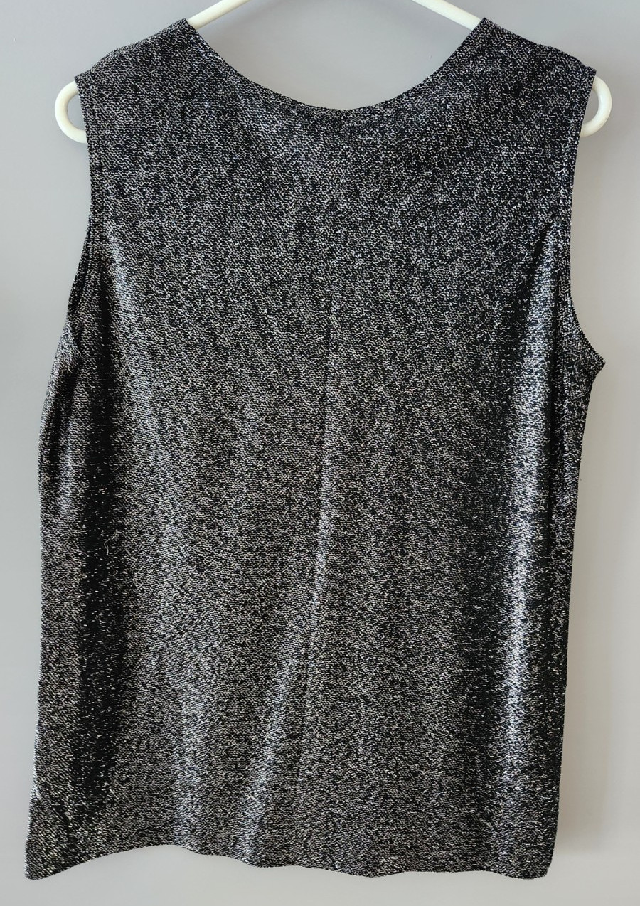 Vintage Montgomery Ward Black Silver Sparkle 3 Piece Pant Suit + Dress/Top