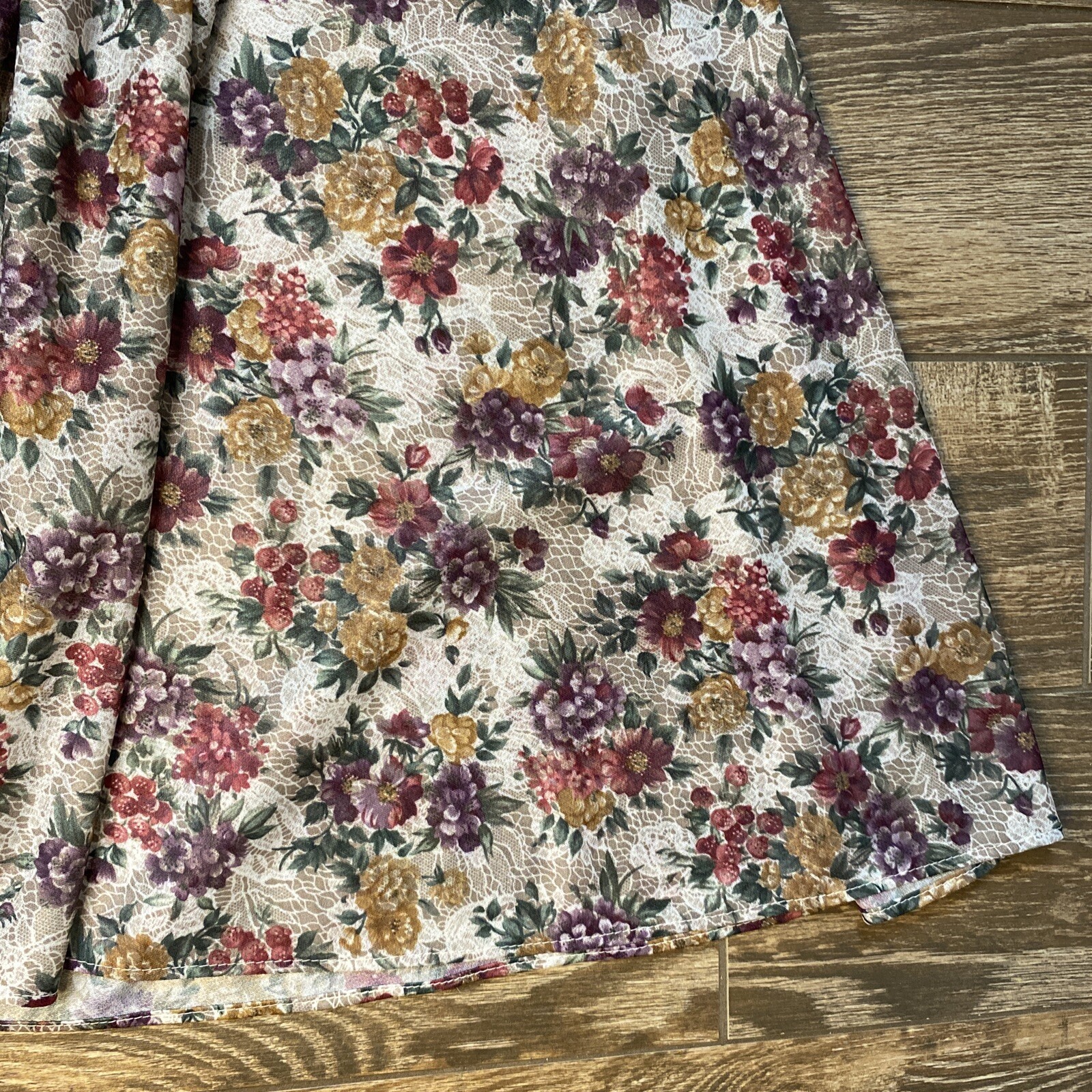 VTG 70s 80s California NEW LOOKS Floral Belted Tea Day Dress AUTHENTIC
