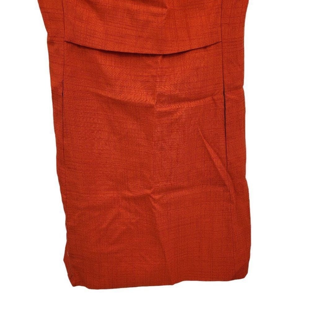 70’s Mod Brady Bunch Handmade Hostess Dress Sz S Pockets Orange Mad Men Office