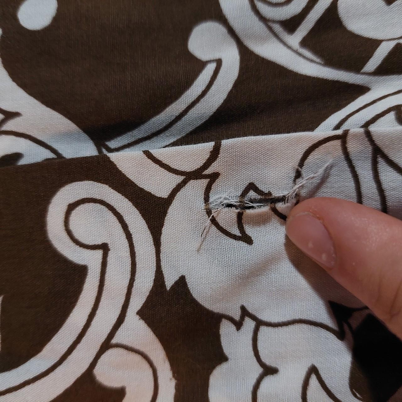 Vintage brown and white bold pattern short sleeve button up.