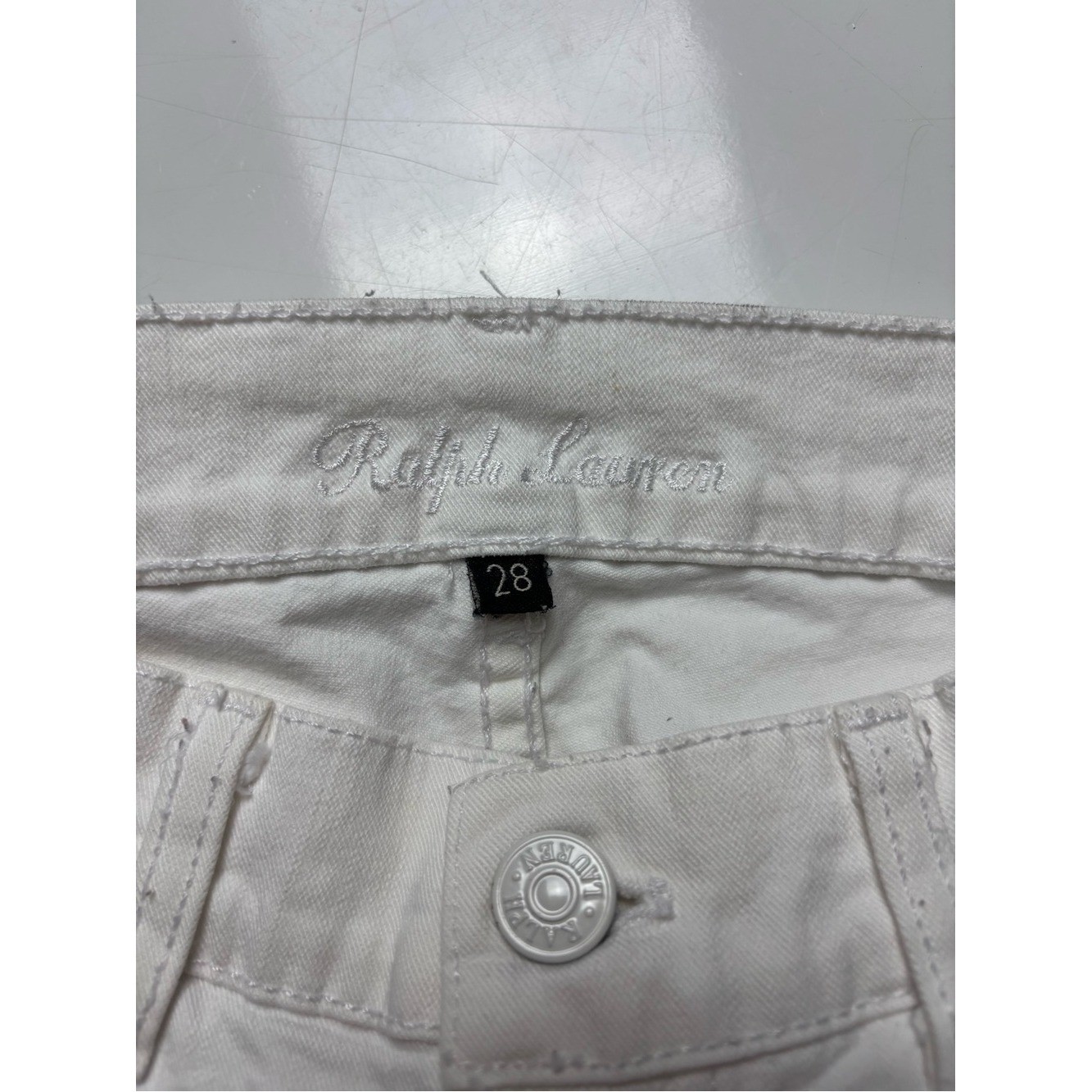 Ralph Lauren vintage white logo pocket embellished jeans sz 28