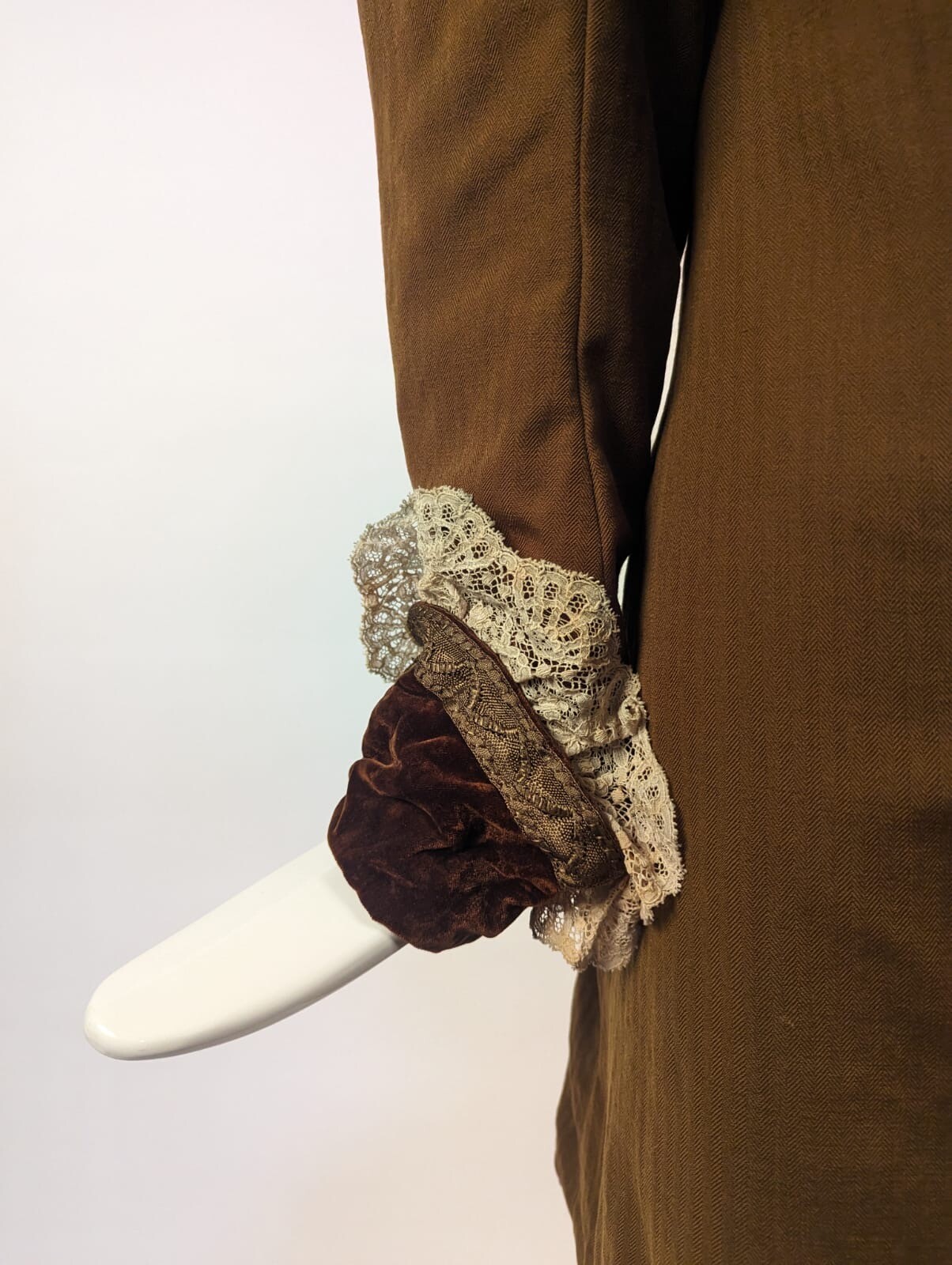 EDWARDIAN JACKET W VELVET + LACE + BRAID TRIM