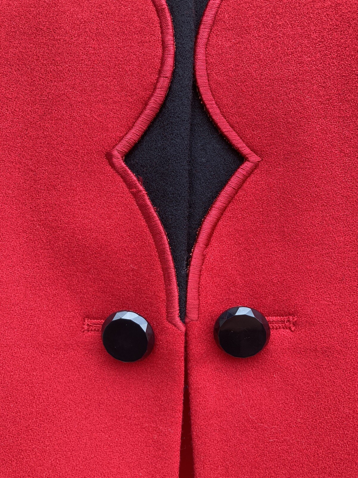 Vintage Kasper for ASL brand Women’s Red Wool Crêpe Evening Jacket Size 6