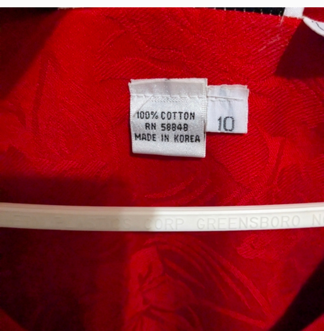 Constance Saunders Vintage For Richard Warren Red Button-Down Dress