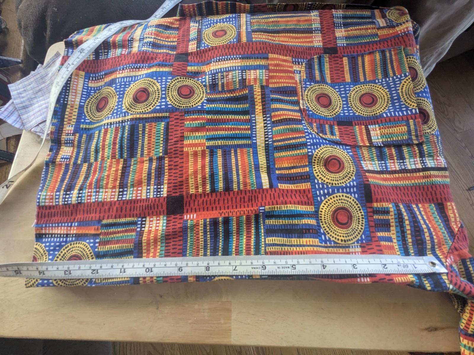 Handmade African Print Patchwork Button Up Shirt – Unique Artisan Piece