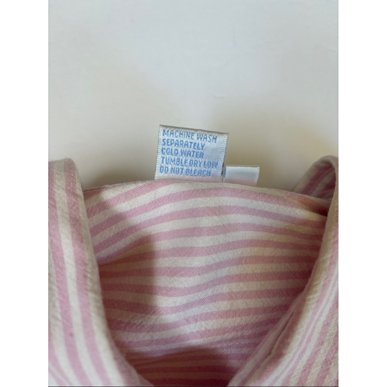 Vtg Casey Coleman Pink Striped Embroidered Floral Cottage Easter Shirt Women L