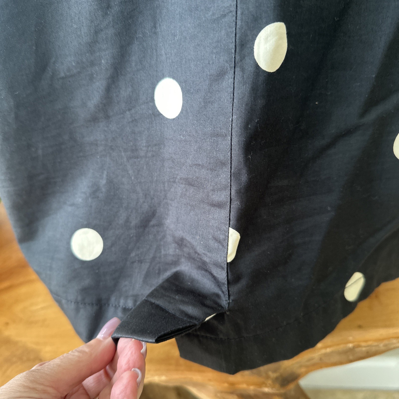 Arnys Paris Rare 60s Women’s Black & White Polkadot Cotton Poplin Day Dress 36