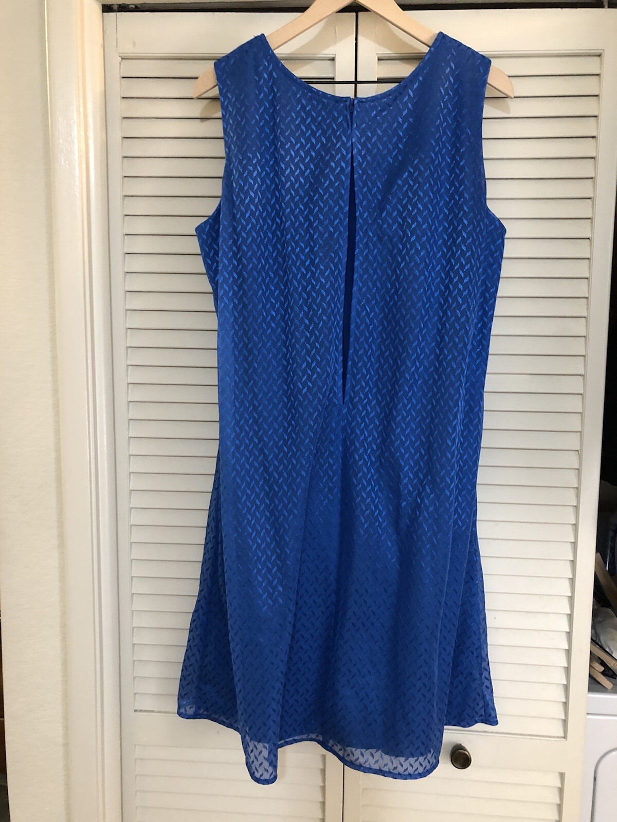 Vintage NEW LOOKS CALIFORNIA Blue Dress Size 16 Sleeveless