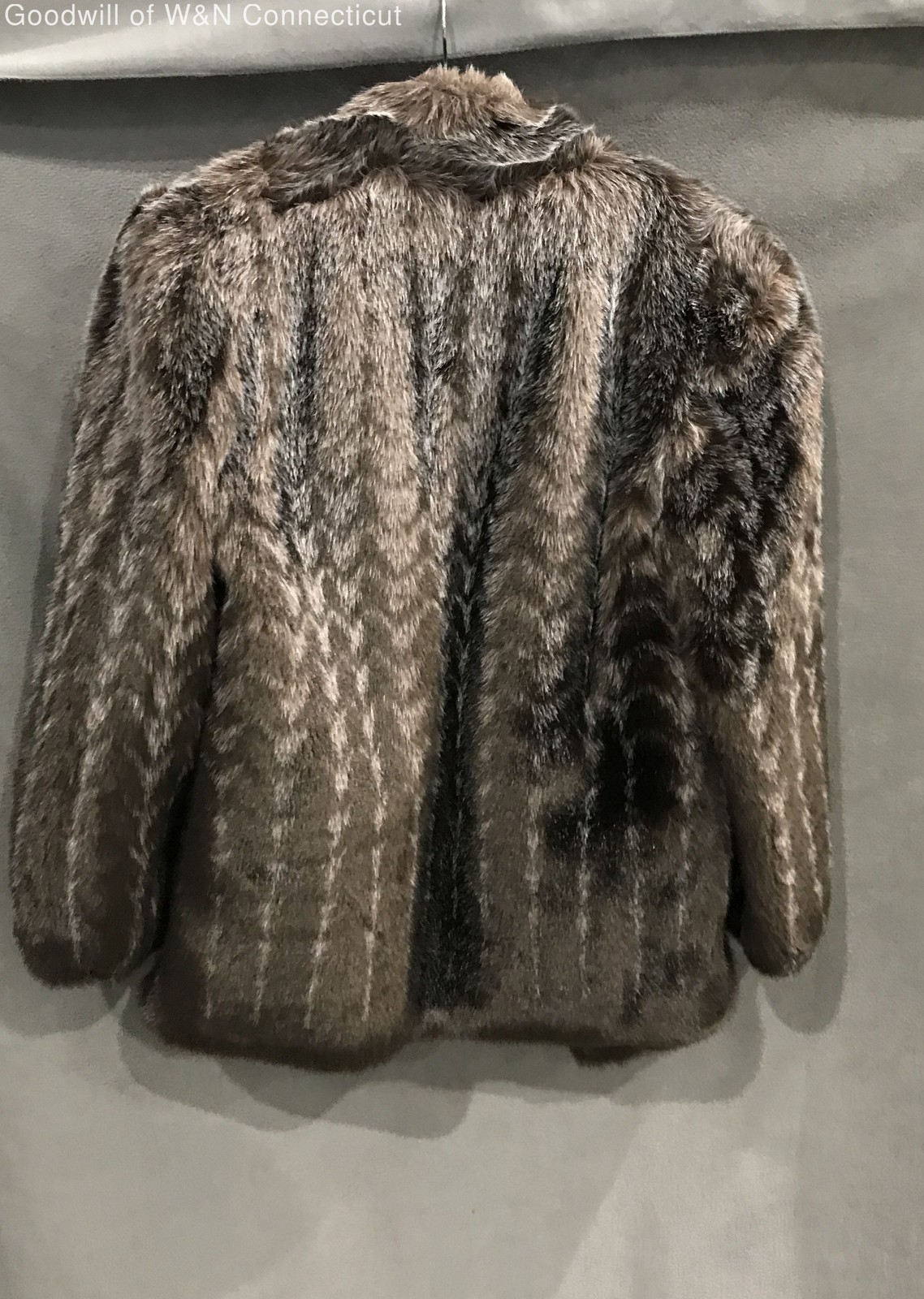 Vintage 80s Style VII Ltd Women’s Brown Striped Faux Fur Coat Made in USA