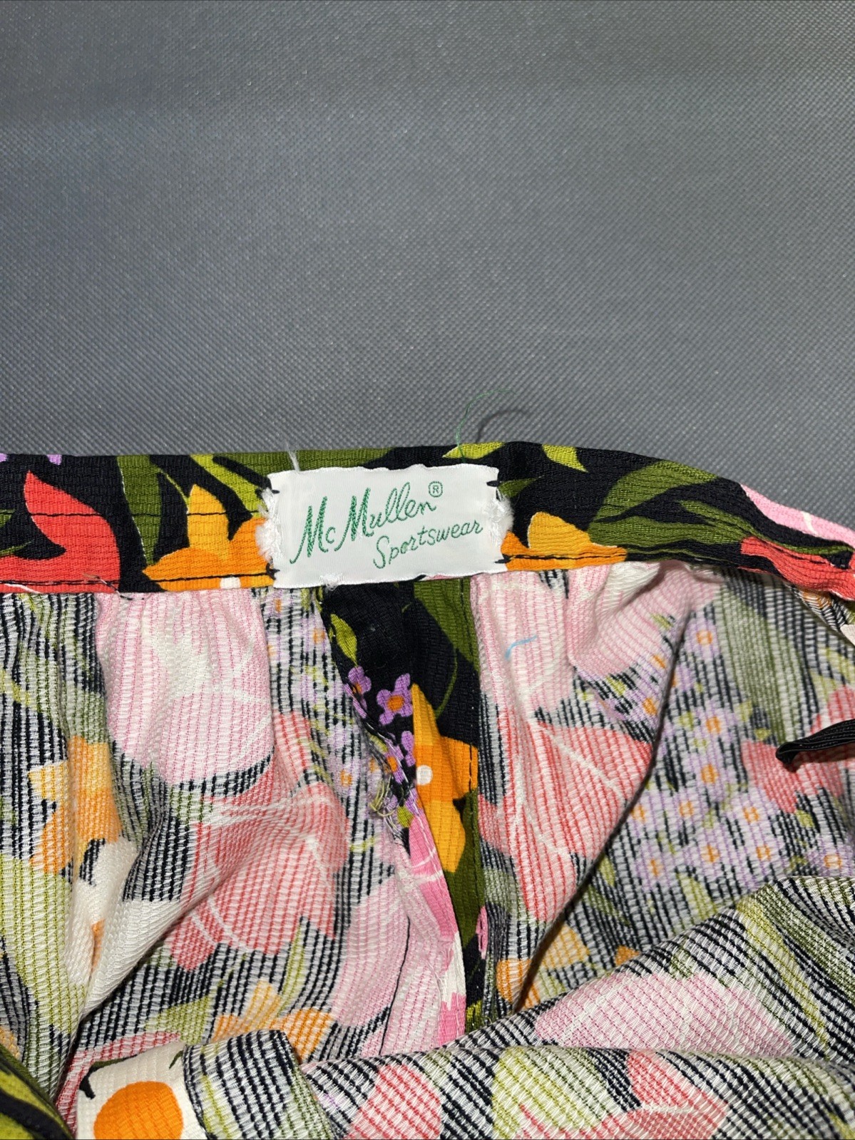 Vintage 1960s 70s McMullen Sportswear Floral Maxi Skirt With Belt 22” Waist