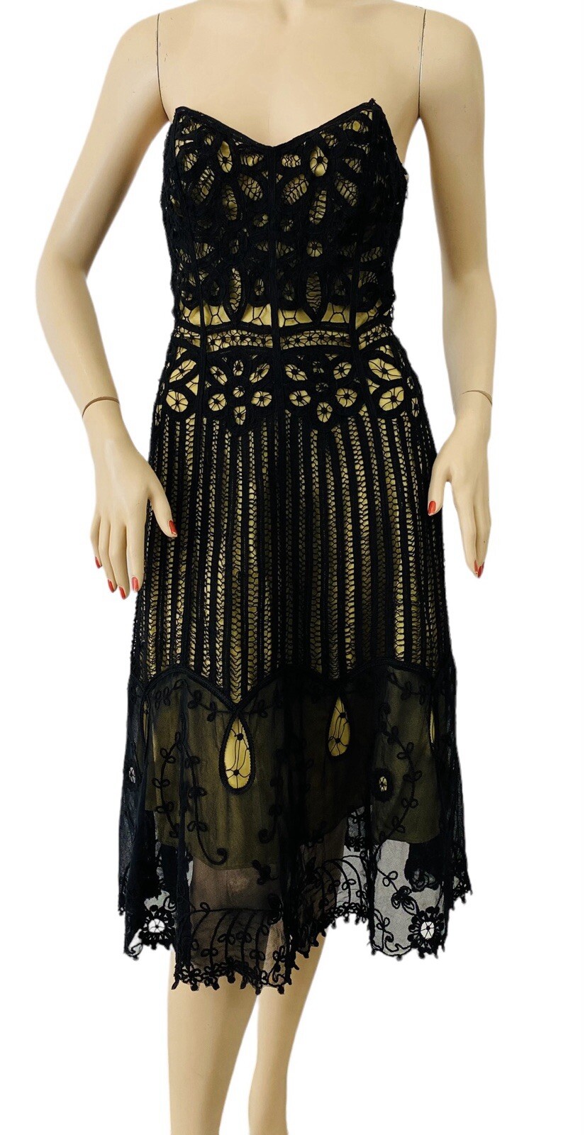 Vintage BETSEY JOHNSON NEW YORK Black Whimsigoth Boho Chic Dress Sz. 2 Y2K
