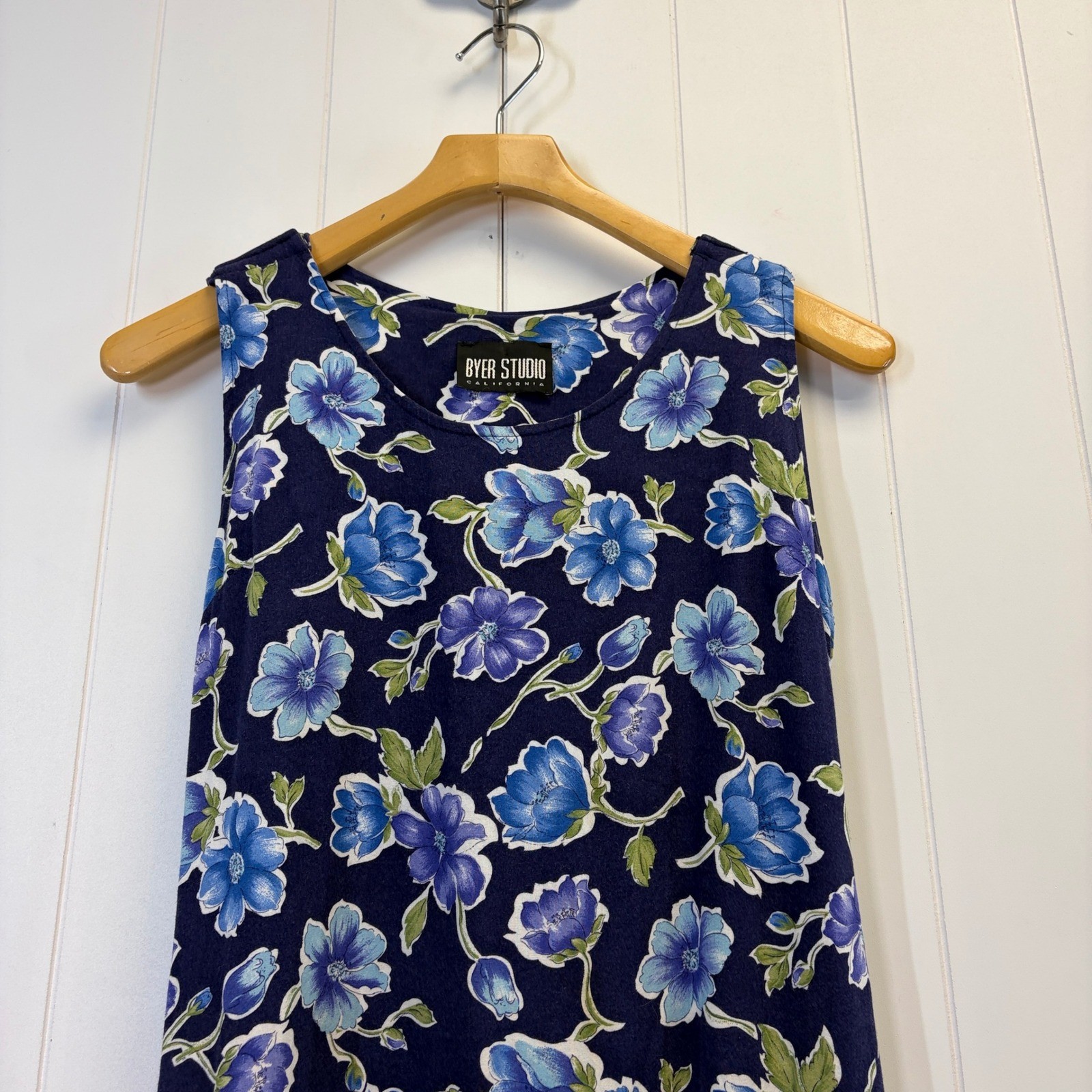 Vintage Byer Studio 90s Floral Shift Dress Women Size M Hipster Grunge Summer