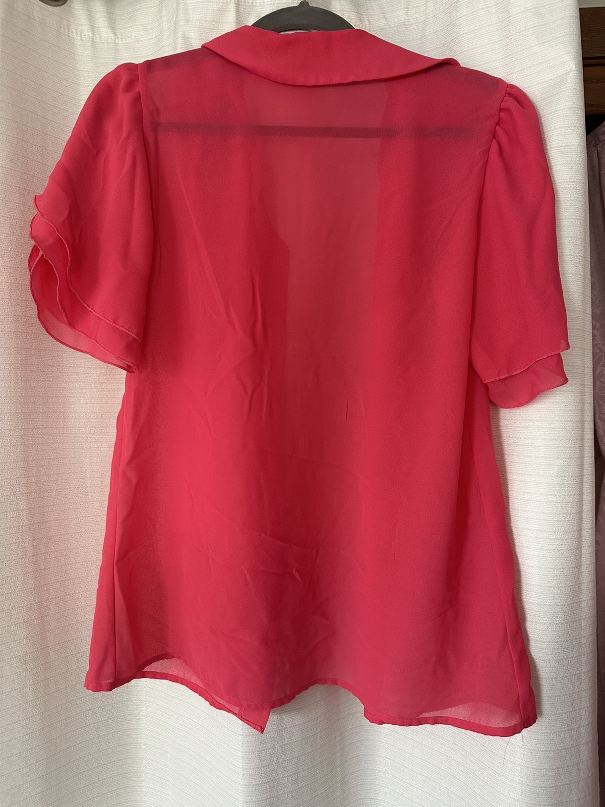 Terry Chicago Vintage Blouse Pink ButtonUp Womens Small