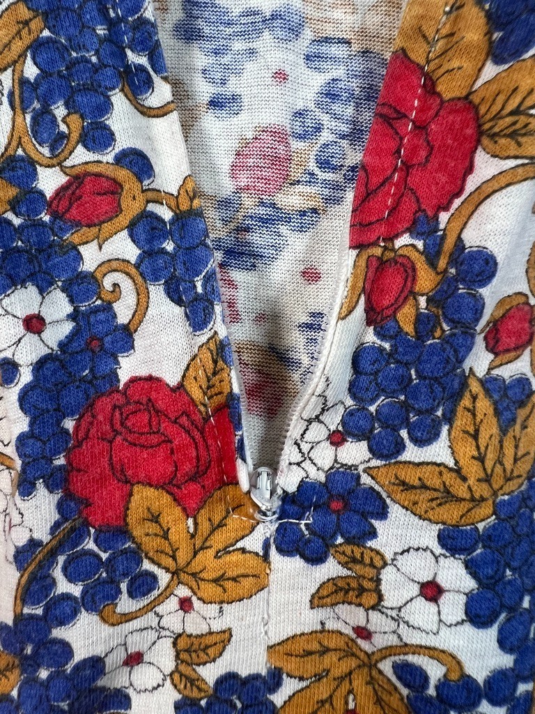 Vintage 70s Peggy Lou California Floral Print Top Button Up Blouse Women LG/XL?