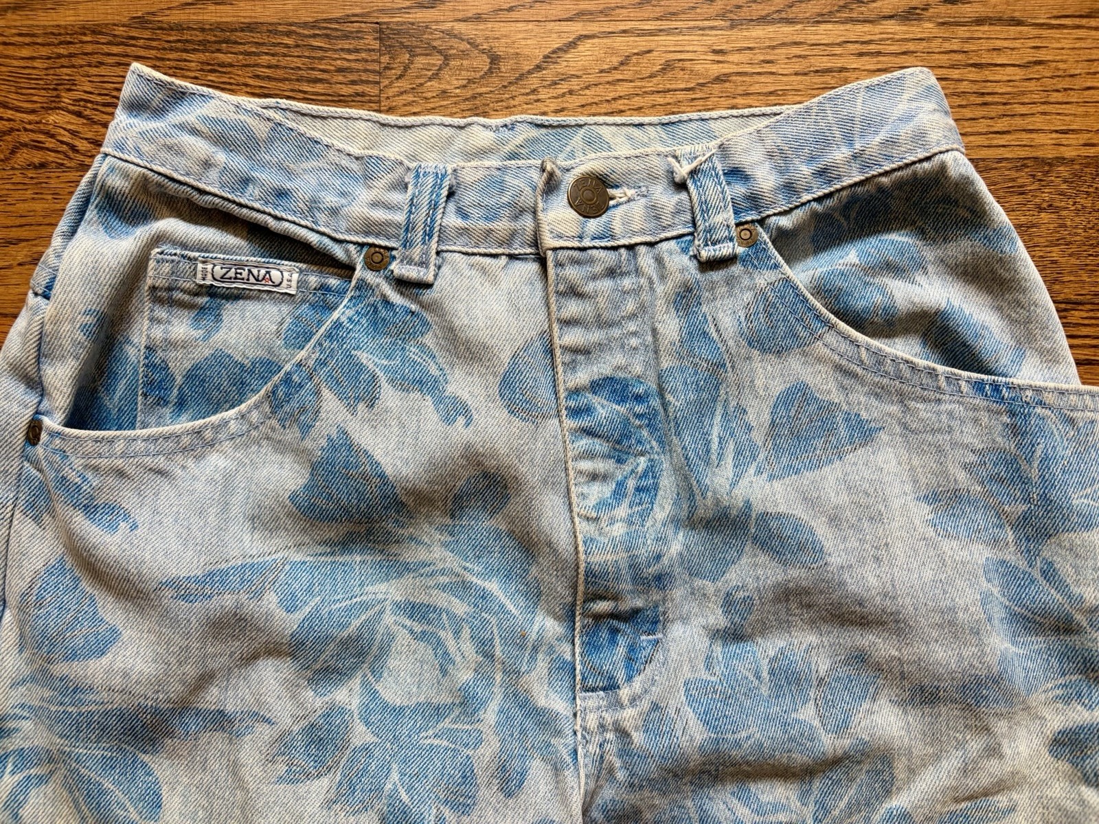 Vintage Zena Floral Damask Jeans Baroque Tapestry High Waisted Tapered Leg USA