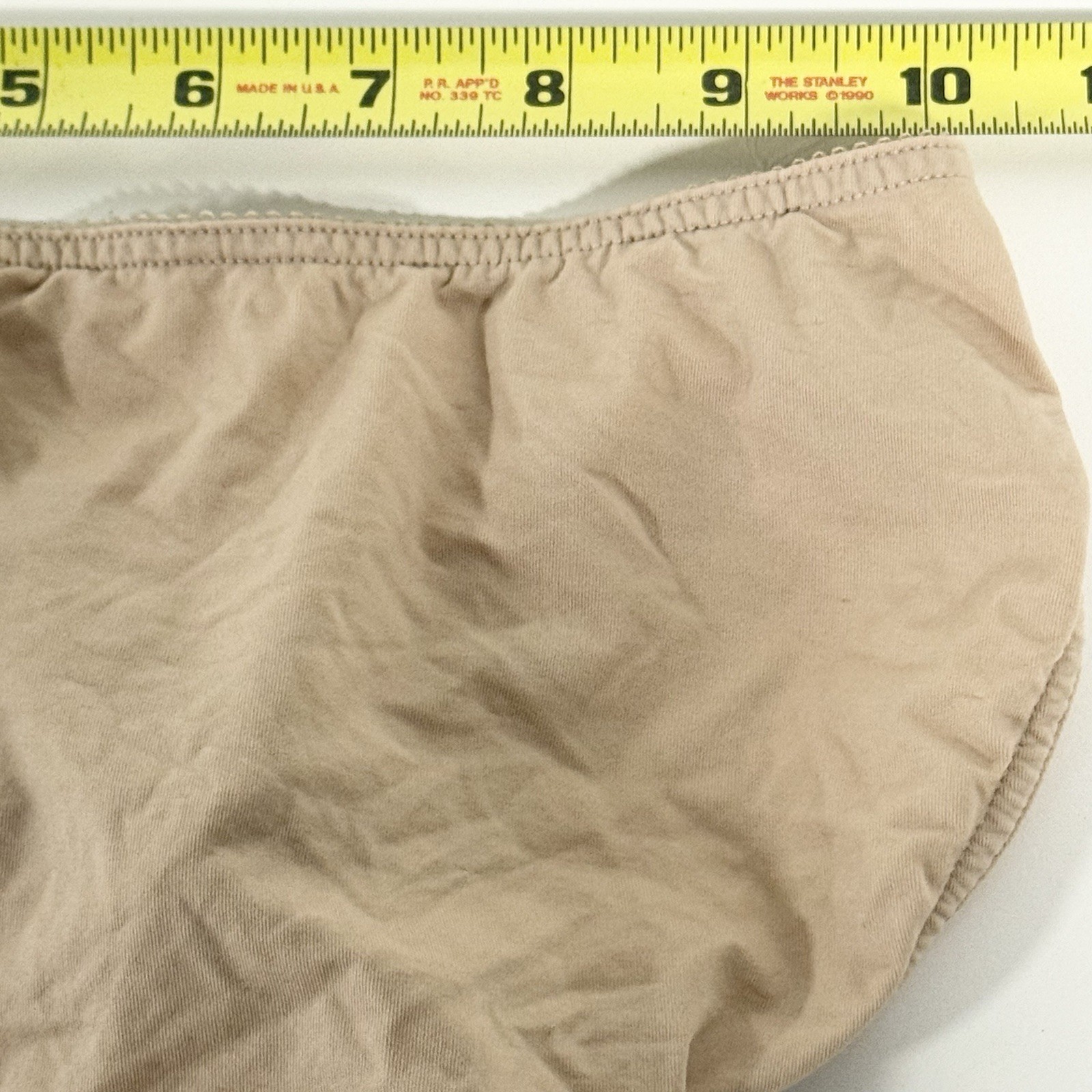 Vanity Fair Bikini Underwear Pretty Perfect Microfiber Panty Nude Lace Sz 5 Y2K