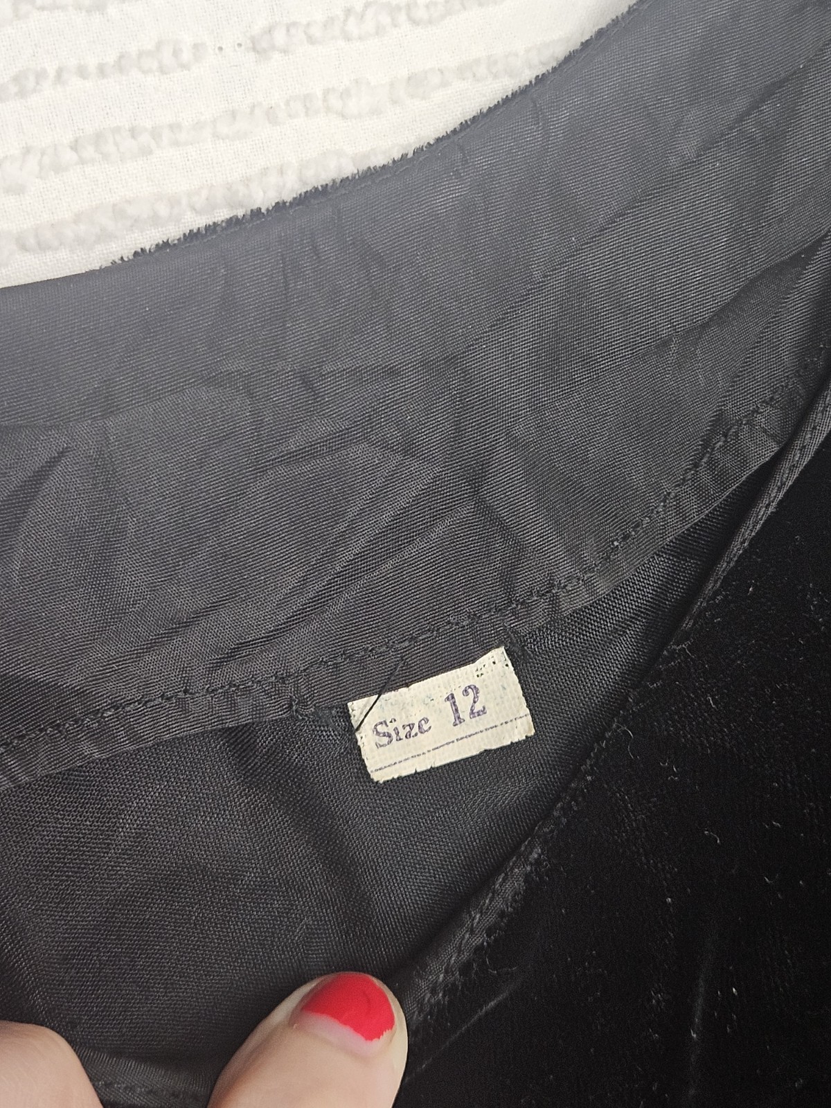 Vintage 1950s Black Velvet Top Side Metal Zip Princess Seam Shirt Small 42b