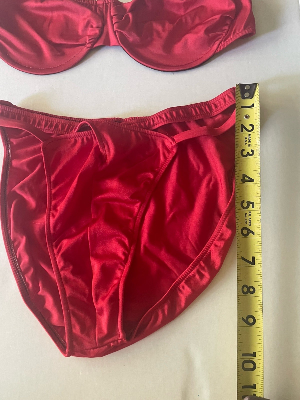 Vintage 80s 1980s Joyce Holder Bikini Swimsuit Bathing Suit Red Medium C Glossy