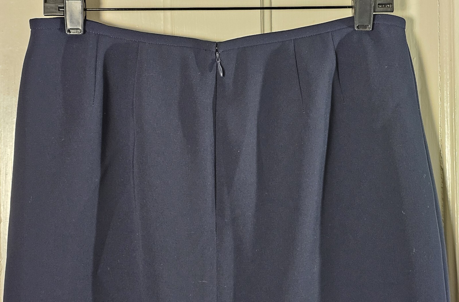 VTG Kasper 2 Piece Suit Women’s 10 Navy Blue Jacket Skirt Fancy Buttons Career