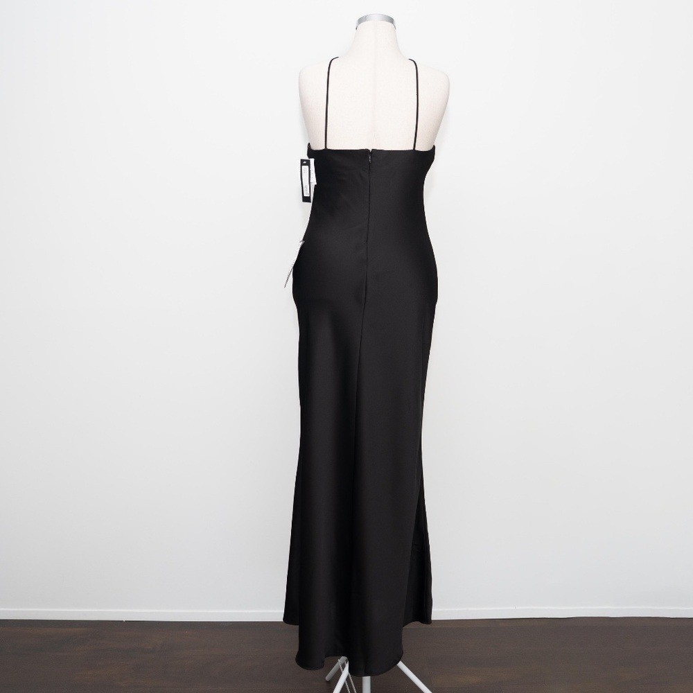 Betsy & Adam – Pavé-Bead Satin Halter Gown