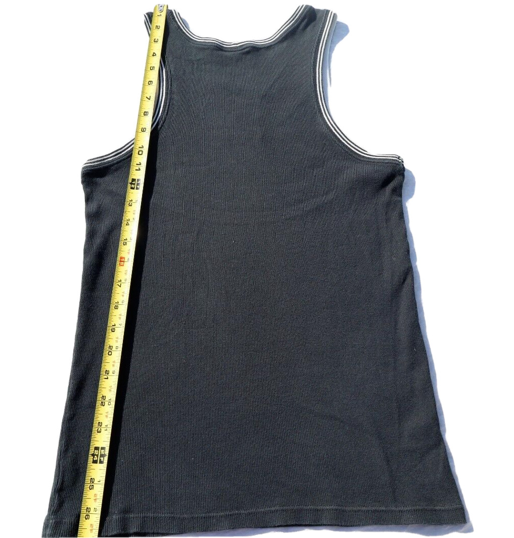Vintage 90s Armani Exchange T-Shirt black white Tank Top sewn block AX logo L