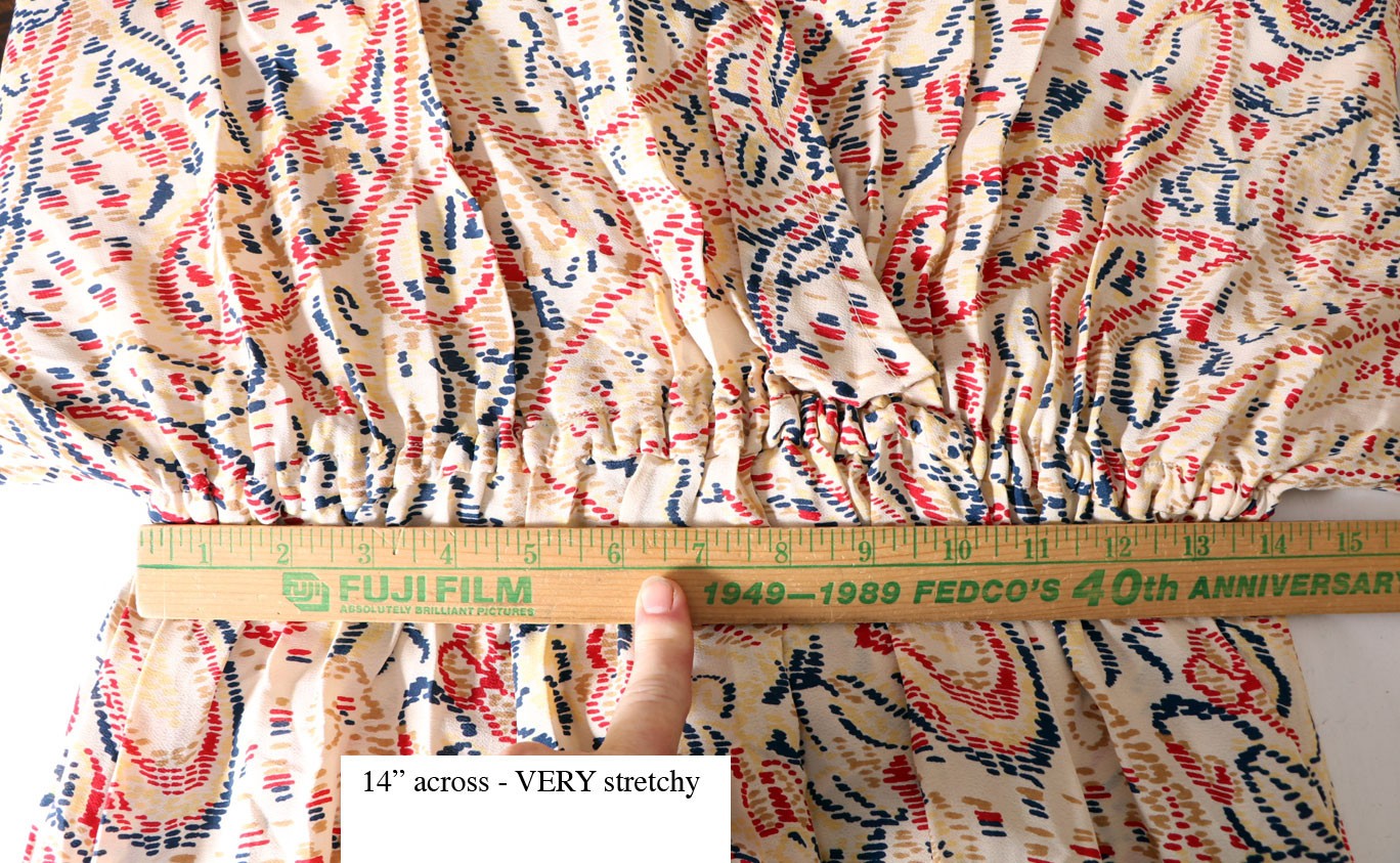 30’s 40’s Long Dress Dolman Sleeves Evening Gown Paisley Vintage antique
