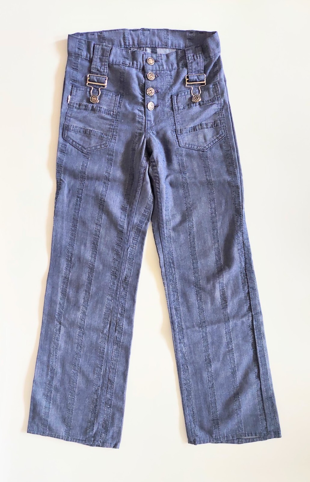 Levis for Gals White Tab Big E Woven Denim Blue Jeans Vintage 1960s
