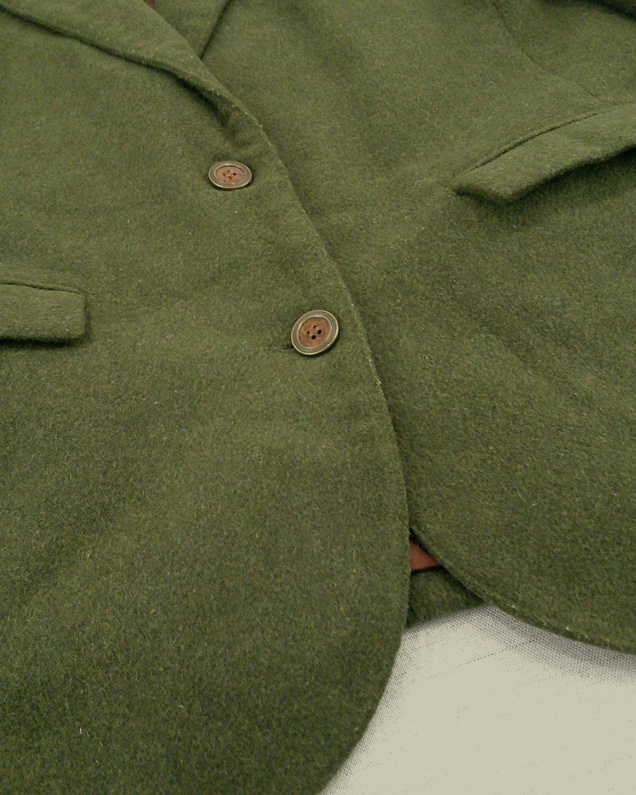 Paradox Vintage Blazer Womens 13 14 Green Wool Boxy Shoulder Pad Made Canada