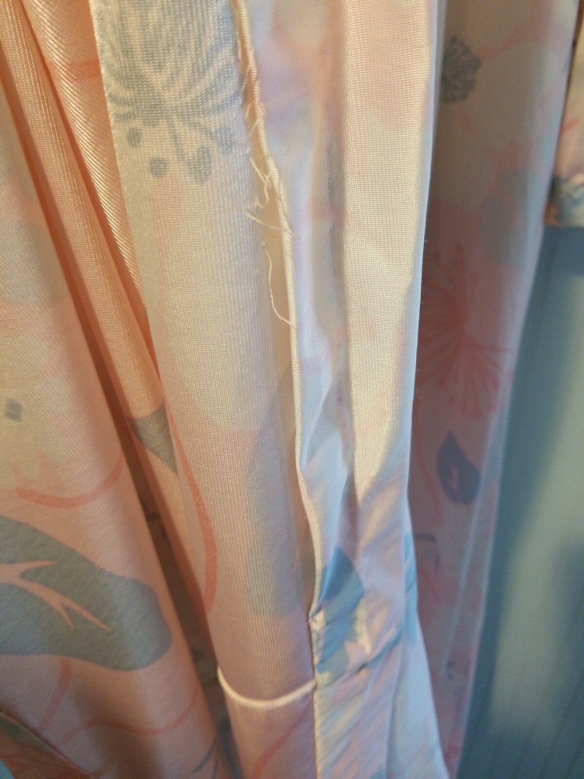 Miss ELAINE Vintage housecoat Front Zip Tie front Size Small Damaged Made USA