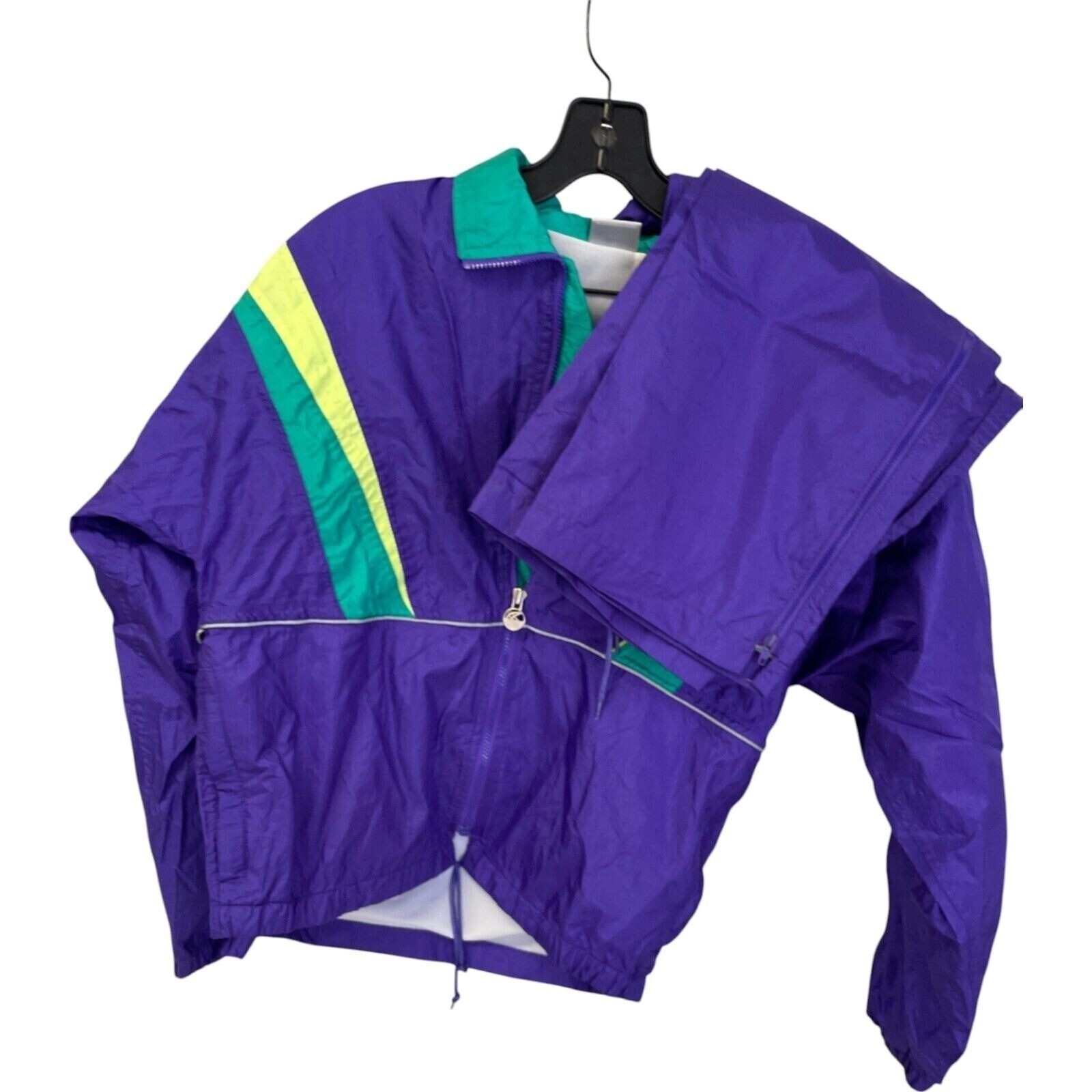 Vtg Colorblock Windbreaker Tracksuit Teal Yellow Med Asics Women’s Jacket Pants