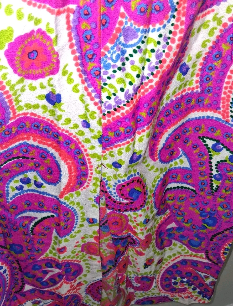 High Tide of California 1960’s/70’s Pink Paisley Bright Dress 9/10 Acrylic