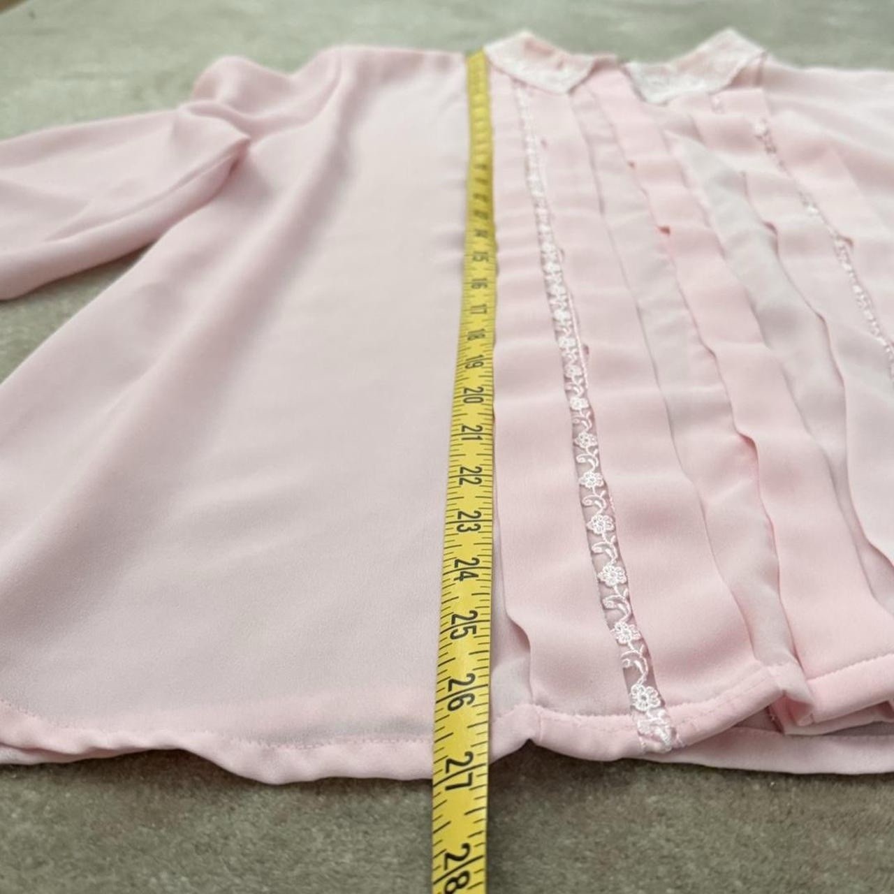 Epitome’ Vintage Pink Lace Trim Pleated Front Plus Size Blouse 1980s