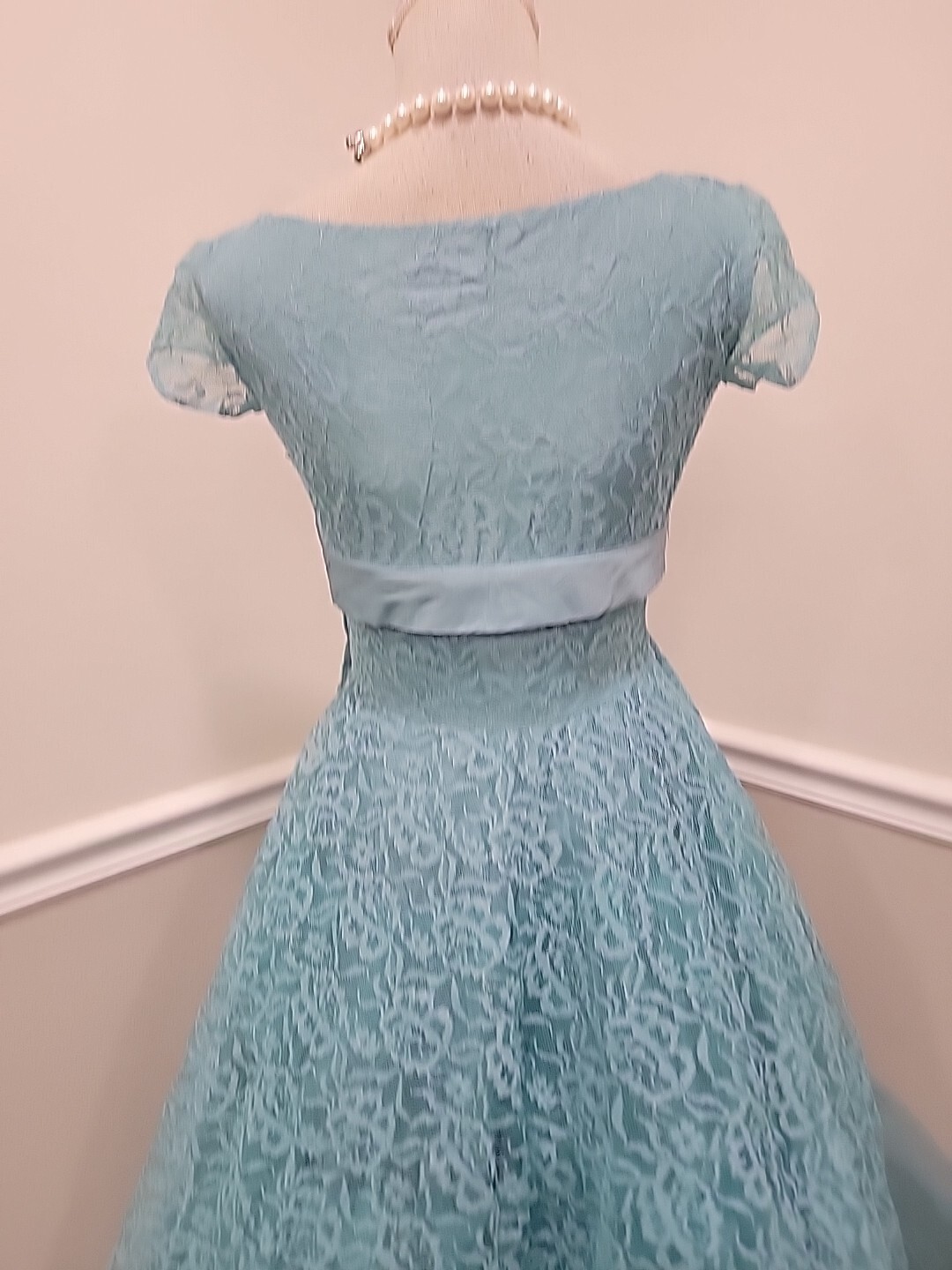 Vintage 1950’s Mid-Century Lace Tulle Party Prom Maxi Dress Circle Skirt