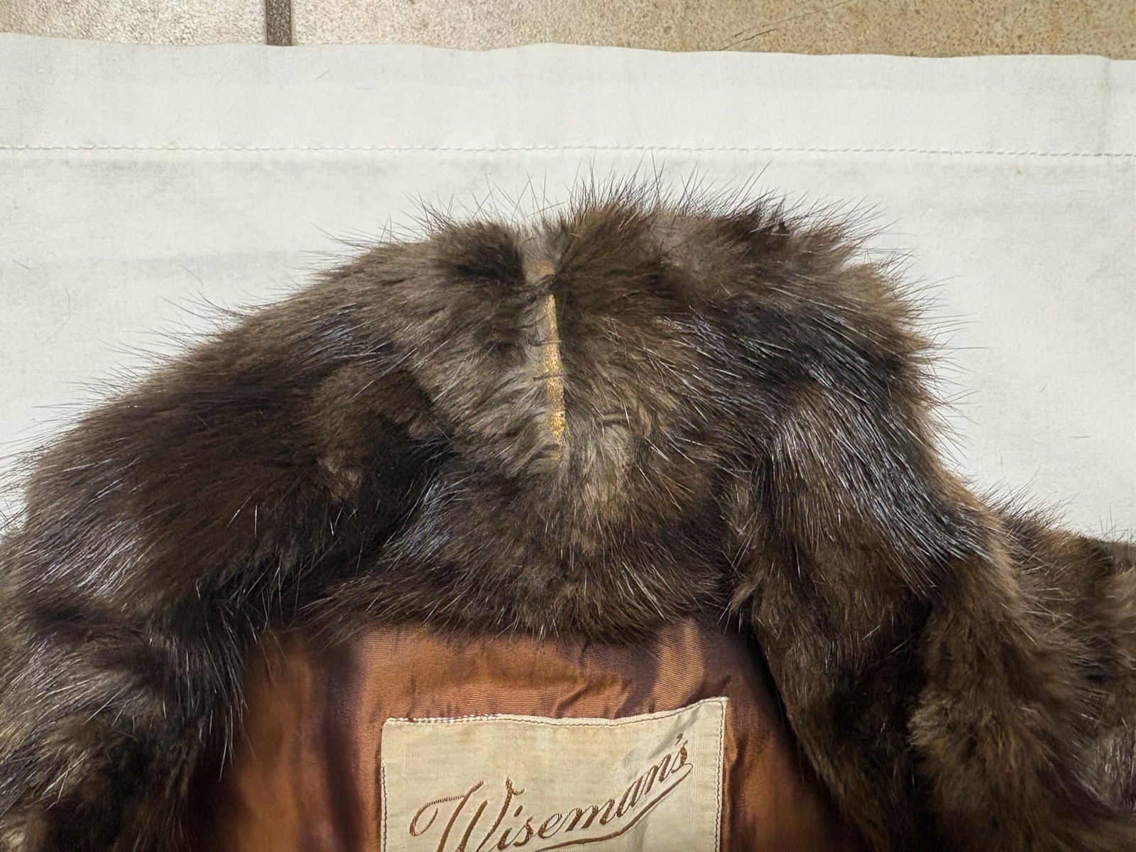 Vintage Mahogany/Black Striped Mink Caplet- Incredibly Beautiful Shiny Fur