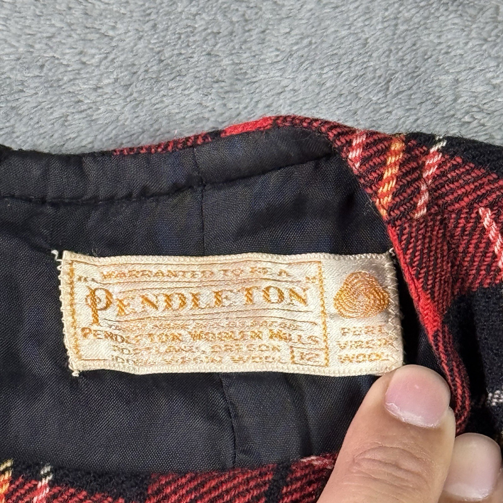 Vintage 60s Pendleton Virgin Wool Plaid Shift Dress Red Black Size 12 Retro Mod