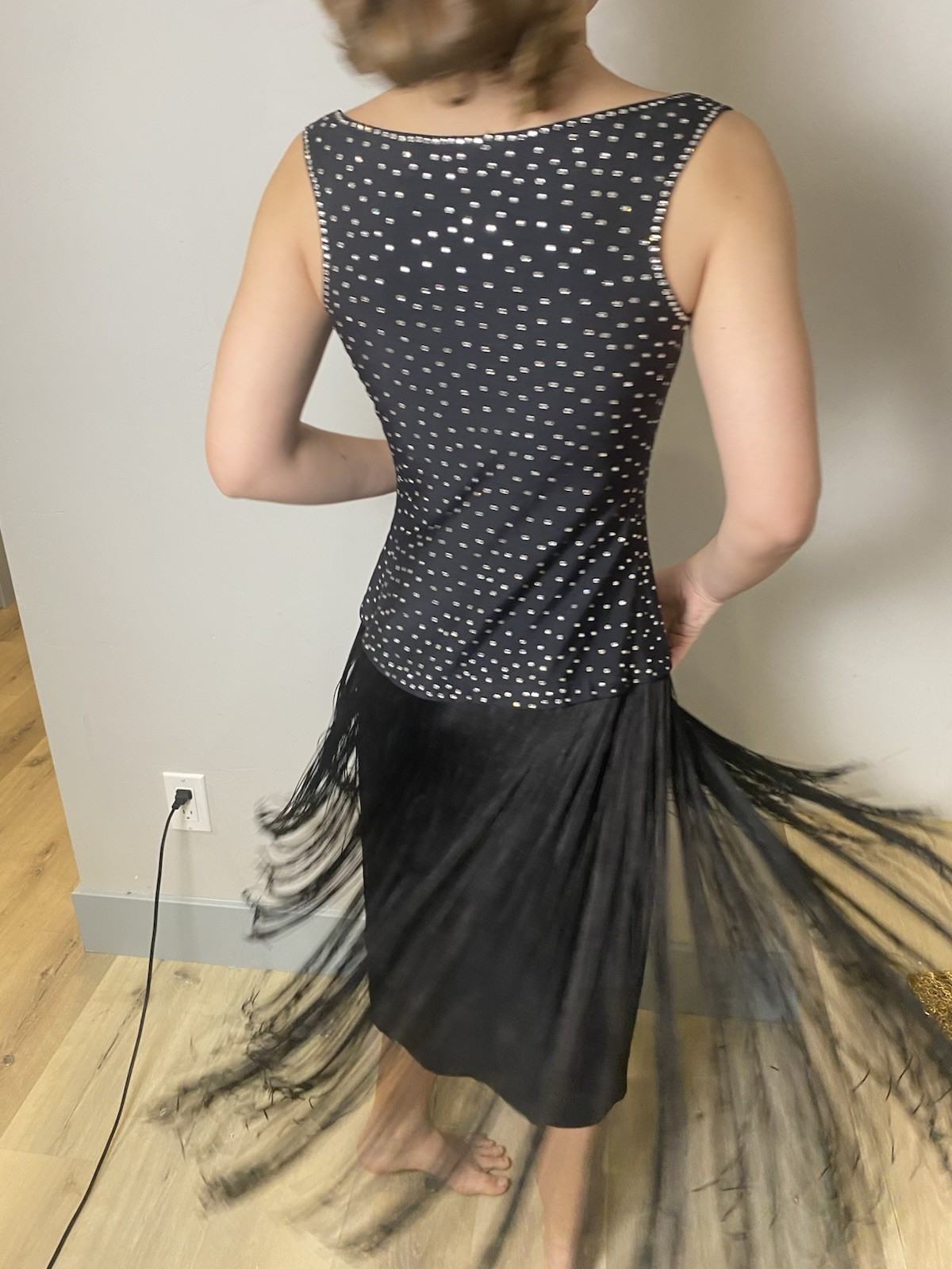 1990’s Lillie Rubin Black Dress Tassel Women’s S