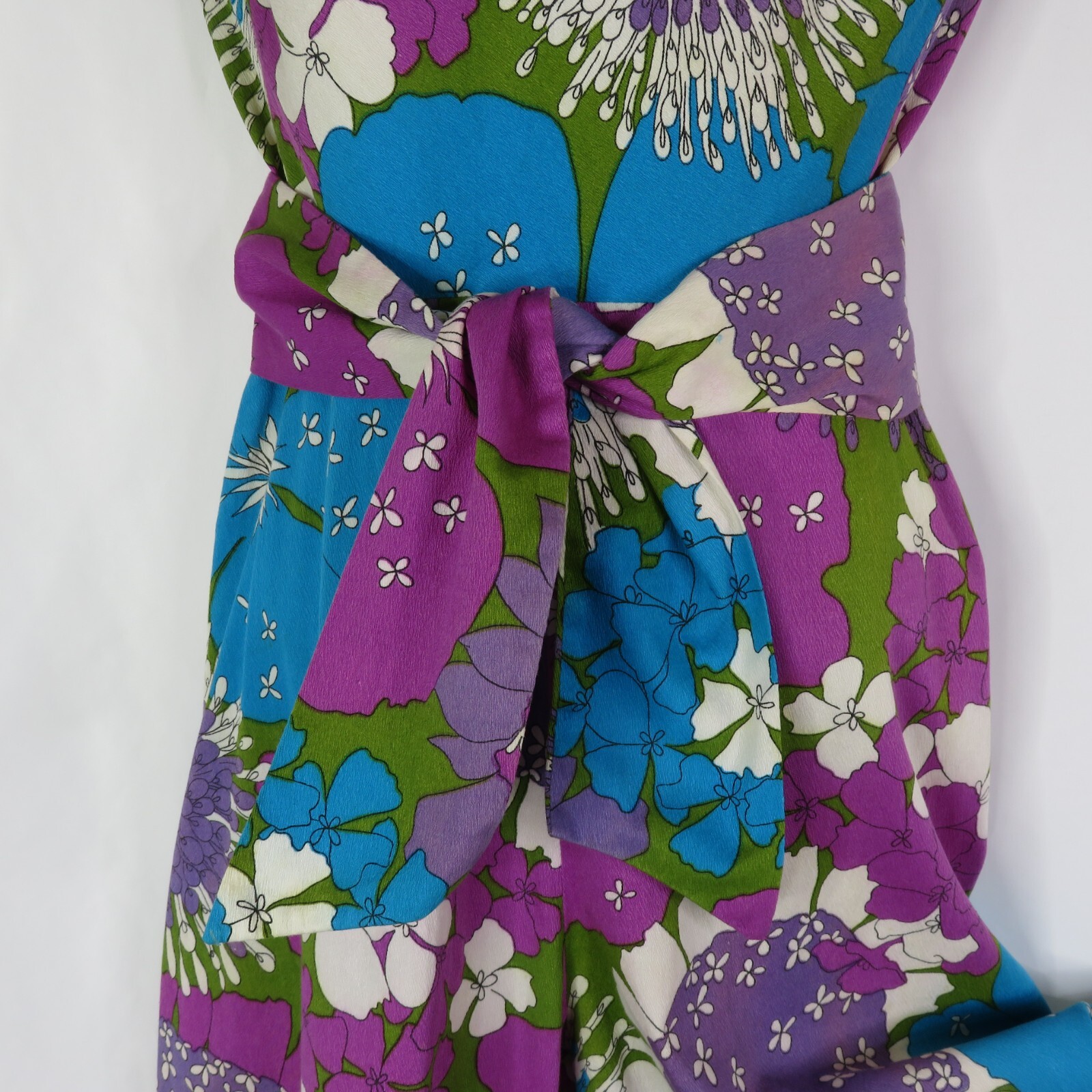 Alice Polynesian Fashions Barkcloth Palazzo Jumpsuit Vintage Hawaiian Romper