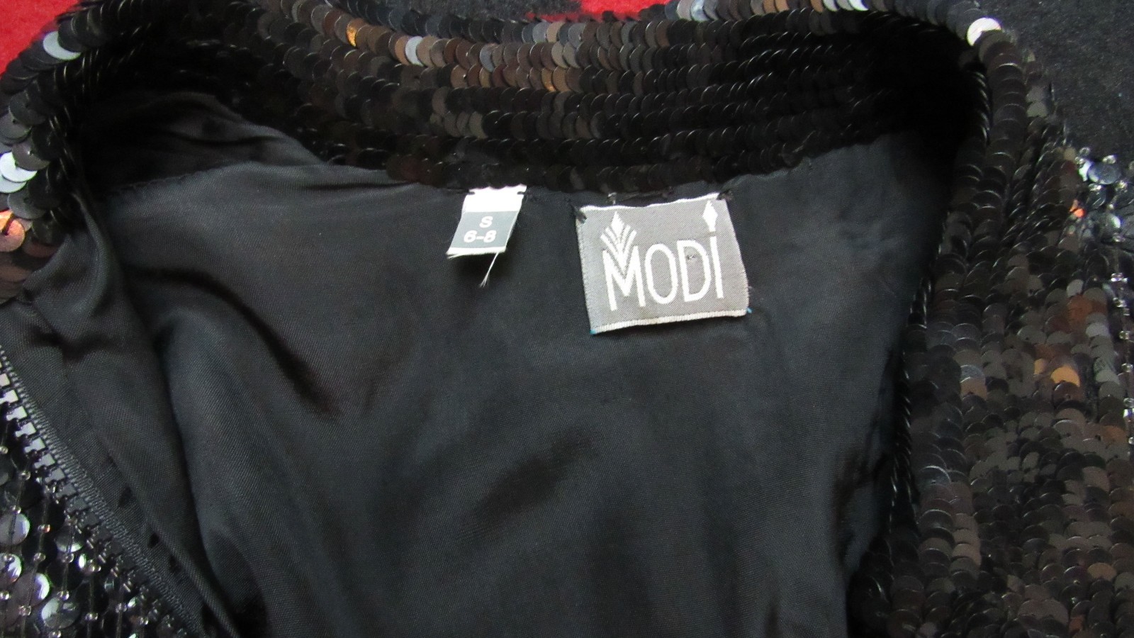 Vintage 80’s Modi Full Sequin Embellished Umbrella Theme Jacket Size Small 6-8