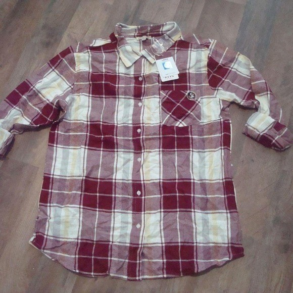 FSU SEMINOLES FLORIDA STATE WOMENS UG FLANNEL SHIRT VINTAGE Y2K 00S L7