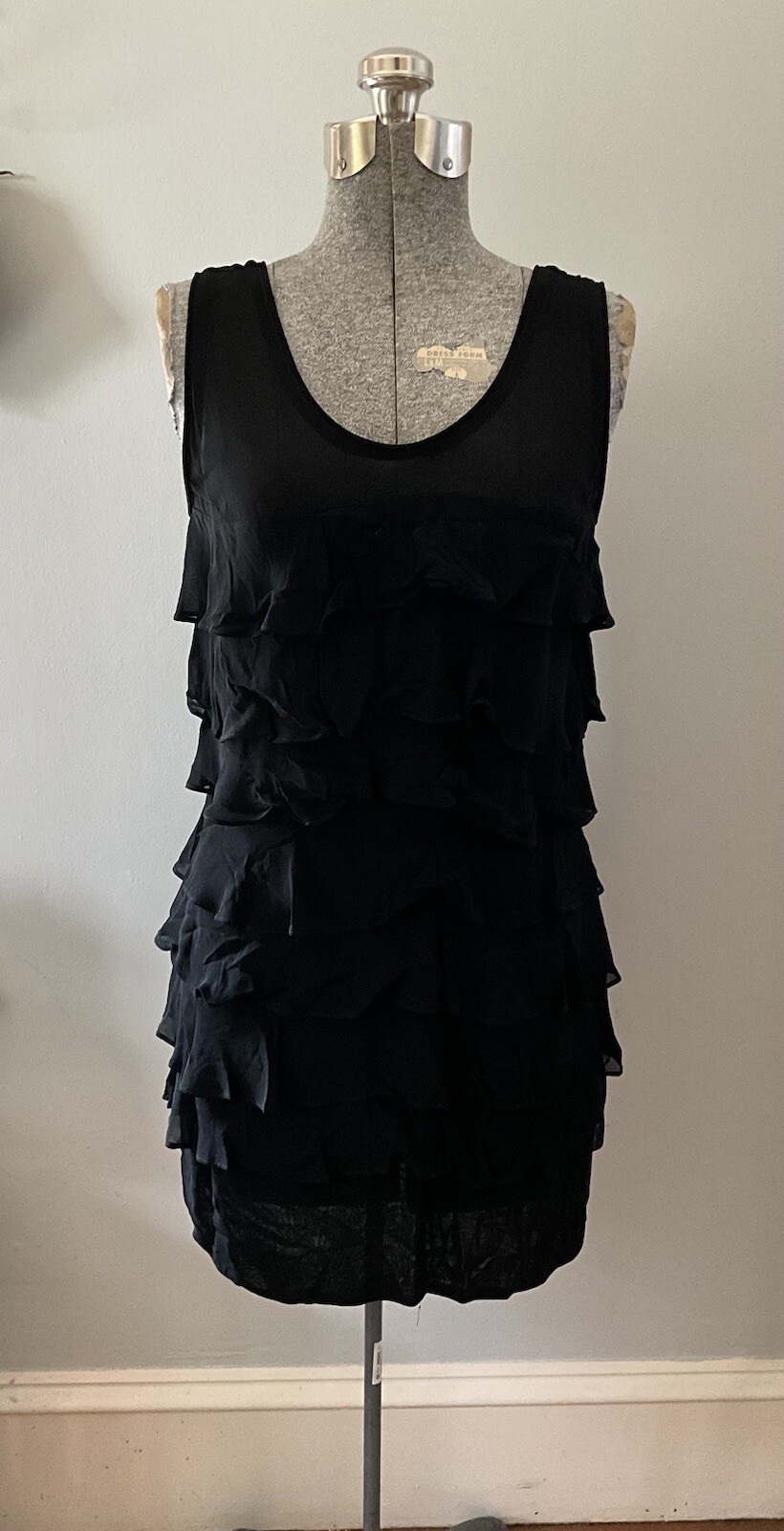 Vintage 1990’s Anna Sui Ruffled Black Dress