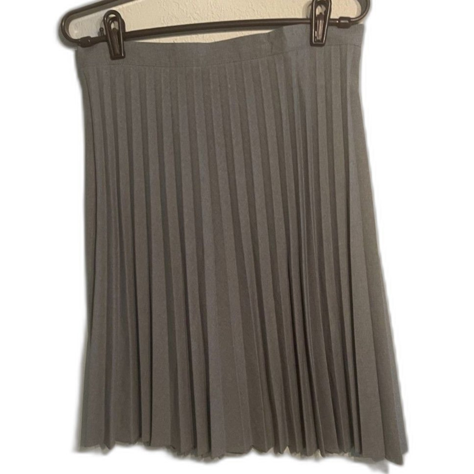 Vintage Ship n Shore Gray Skirt Pleated Fit Flare A-Line 22″ Waist Pleats Siz 12