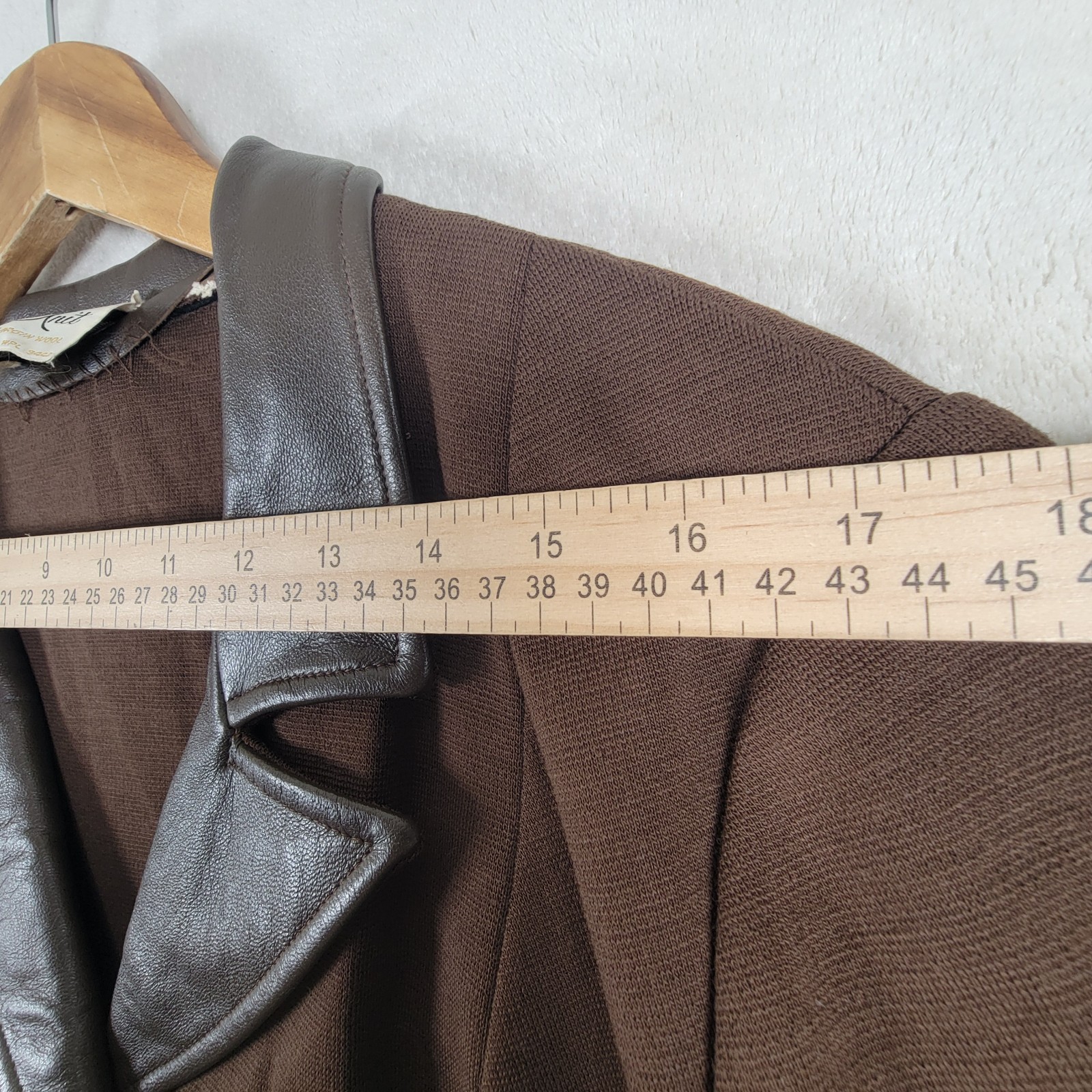 Vintage Butte Knit Sweater Jacket Brown Wool And Leather Measurements In Photos