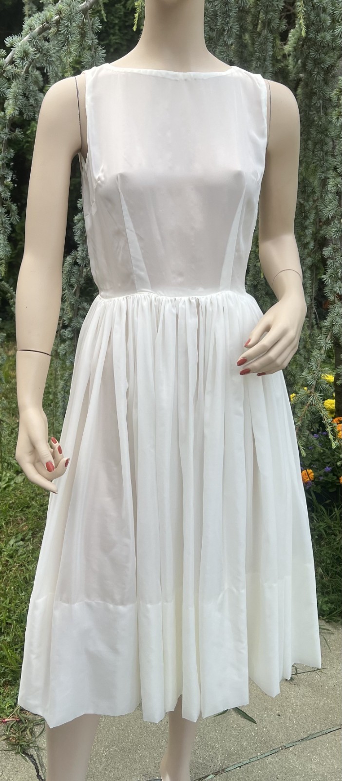 VINTAGE 1960’s WHITE SHEER NYLON DRESS W/ FLORAL JACKET