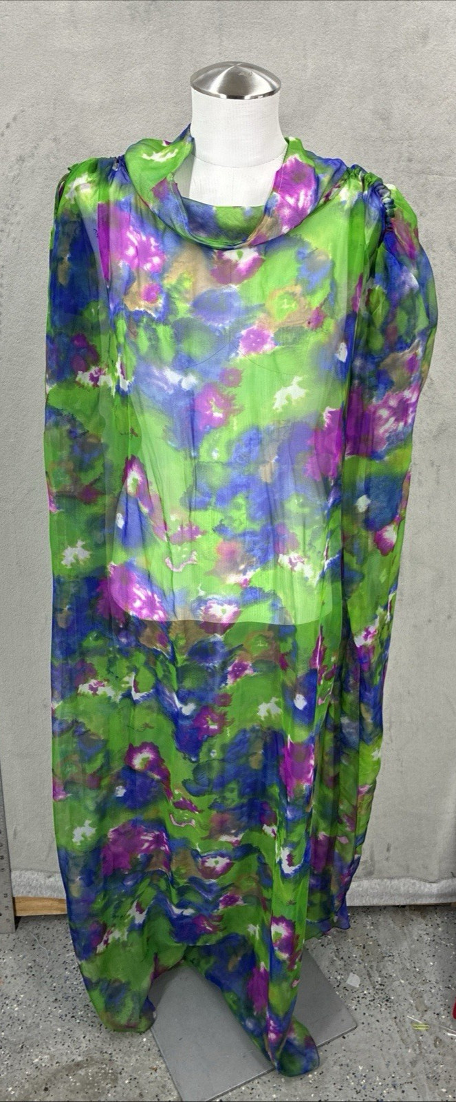 Georgie Keyloun VTG Kaftan Dress Phychdelic Muumuu Gown Hostess Misses Roper