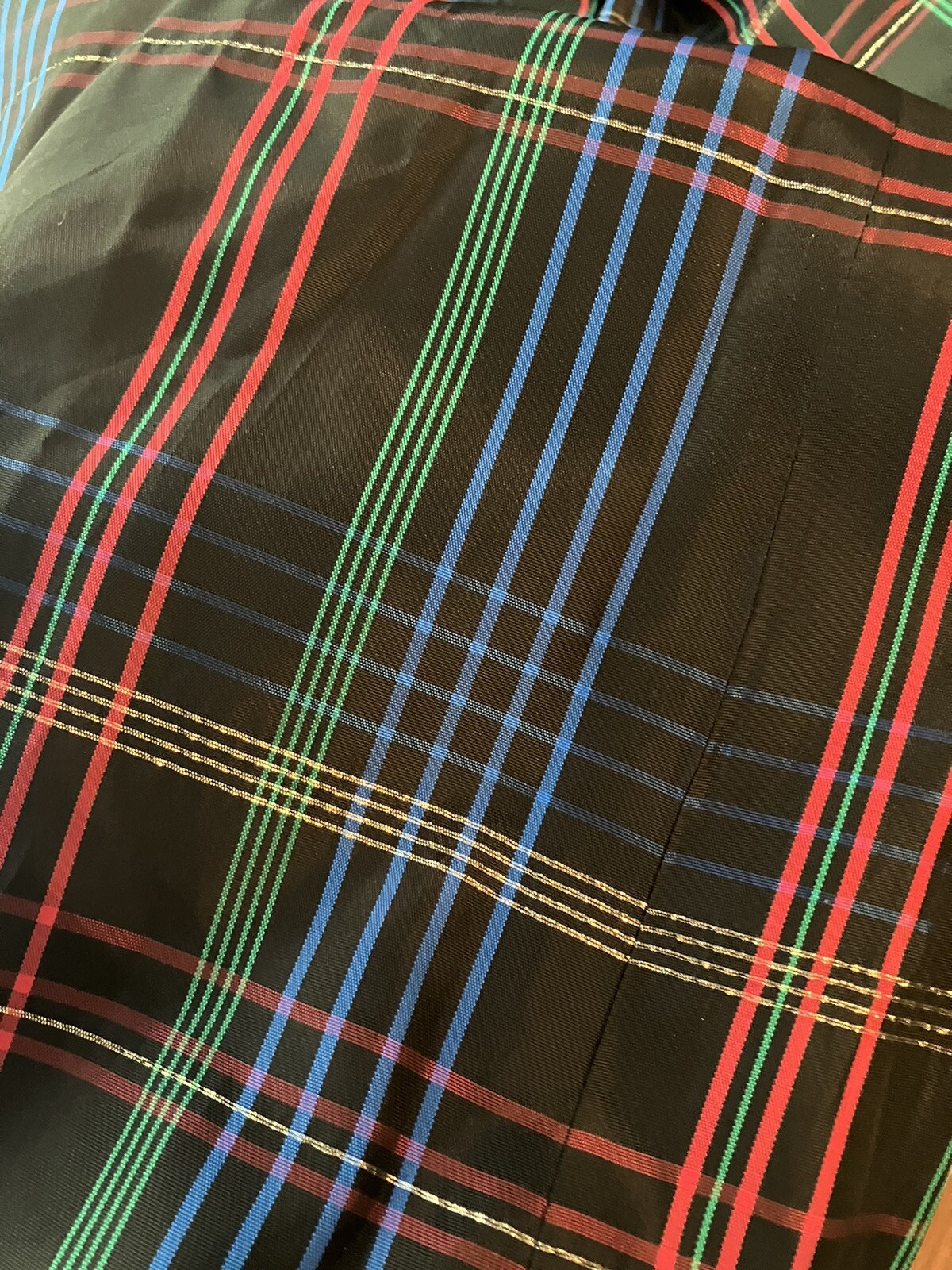 1980s Patty O`Neil Velvet & Plaid Taffeta Evening Dress, Ruching & Bow Size XS-S