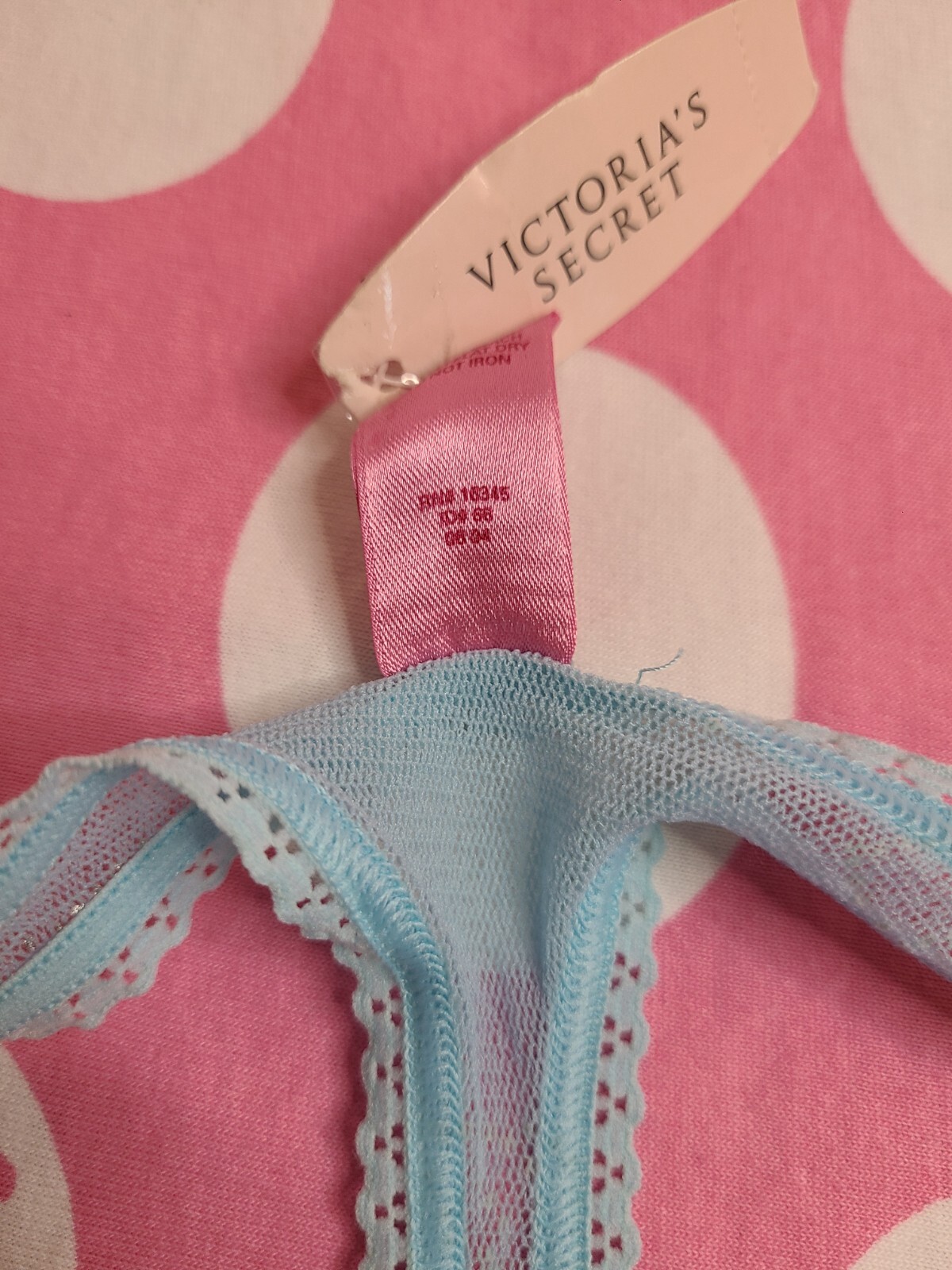 NWT Y2K VS PINK Sparkle Mesh Thong Panty Size M ✨️