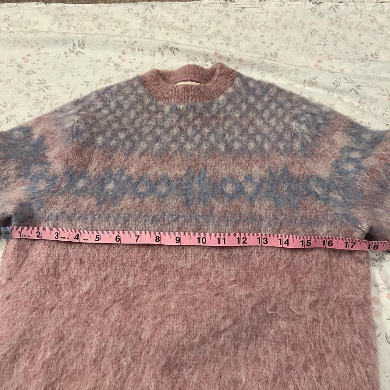Vintage Samband of Iceland Sweater 100% Wool Knit Lopapeysa Landaus Pink Fuzzy