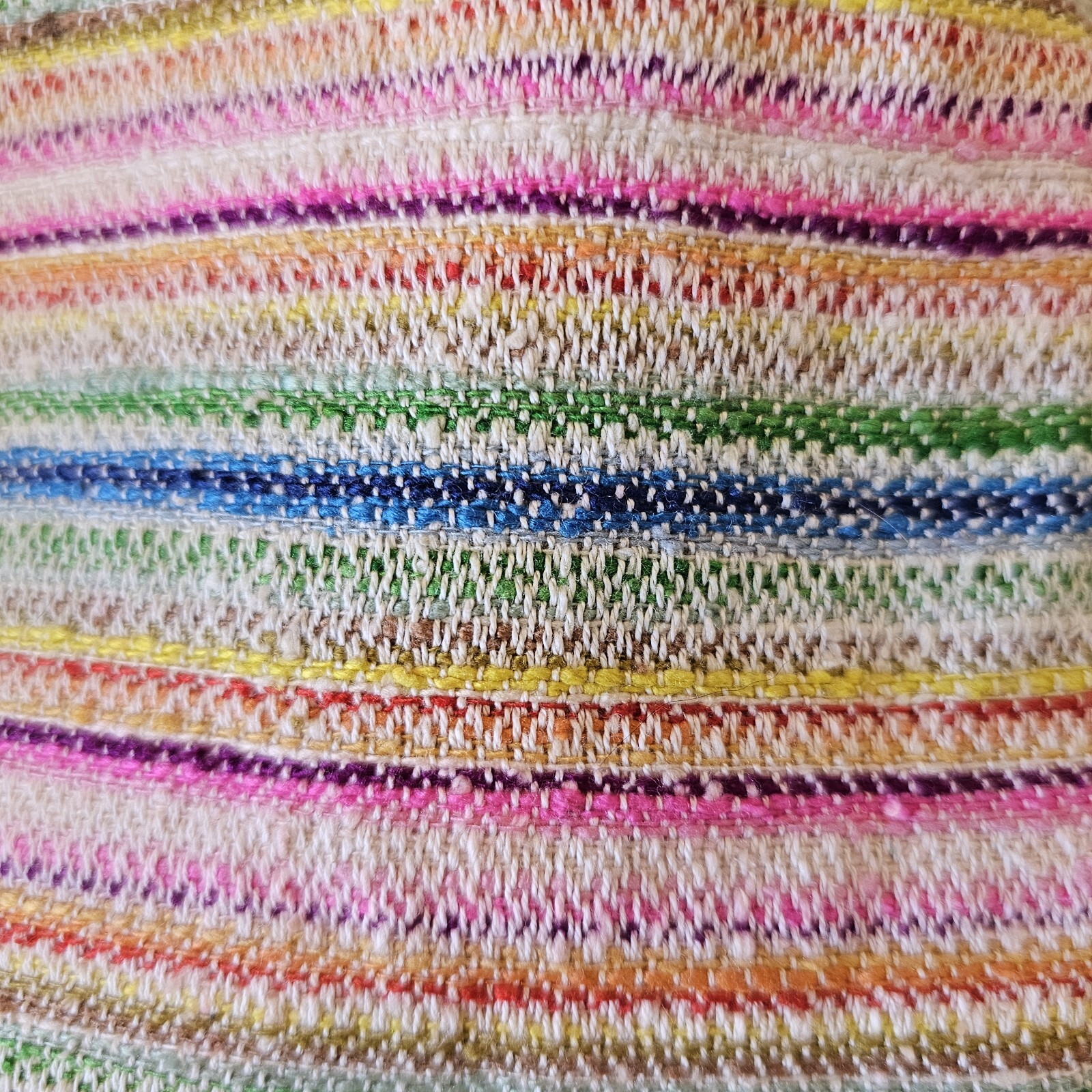 Vintage 60s 70s Rainbow Striped Blazer Jacket Small Big Buttons Colorful Pink